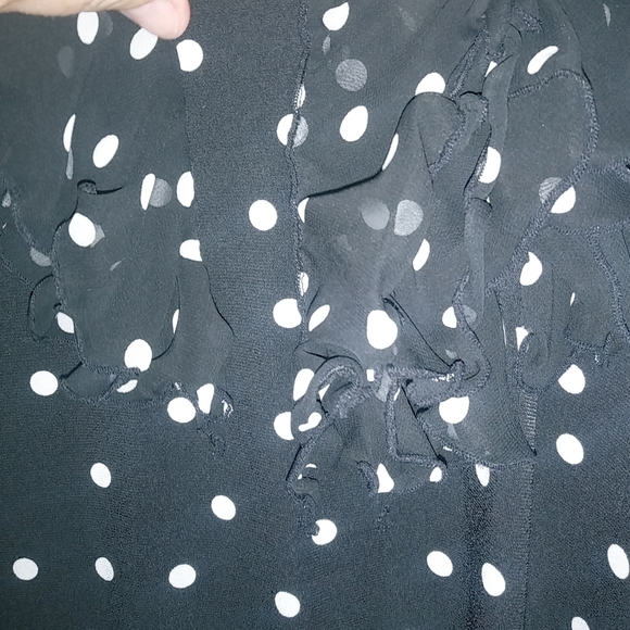 White House Black Market XS Sleeveless Mini Dress Black White Polka Dot - Picture 2 of 11